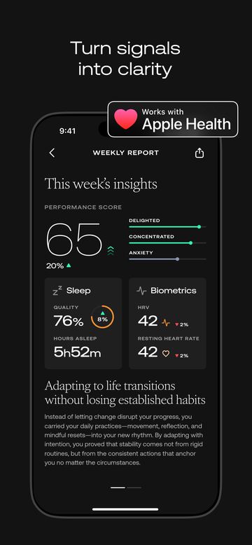 Pinnacle weekly insights with Apple Health integration